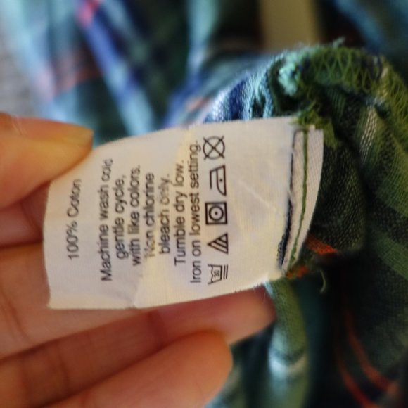 J. Crew 07599 Green Holiday Tartan Plaid Embroidered Popover V Neck Blouse 0 - Picture 10 of 14